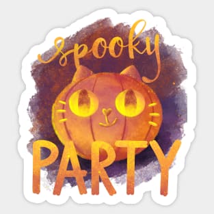 Spooky Party - Halloween Pumpkin cat Sticker